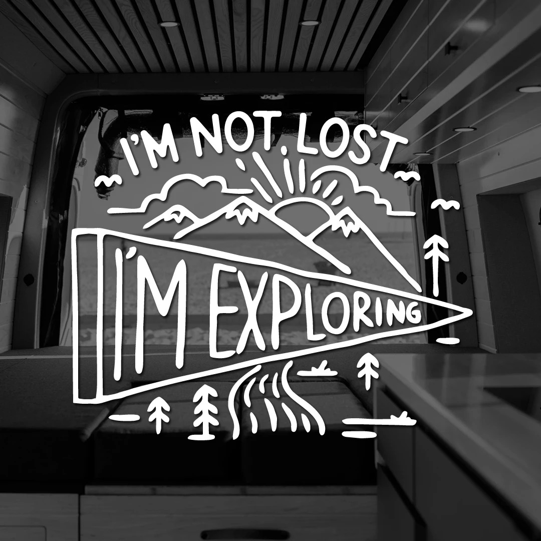 Outdoor Adventure Words - Não estou perdido, estou explorando a