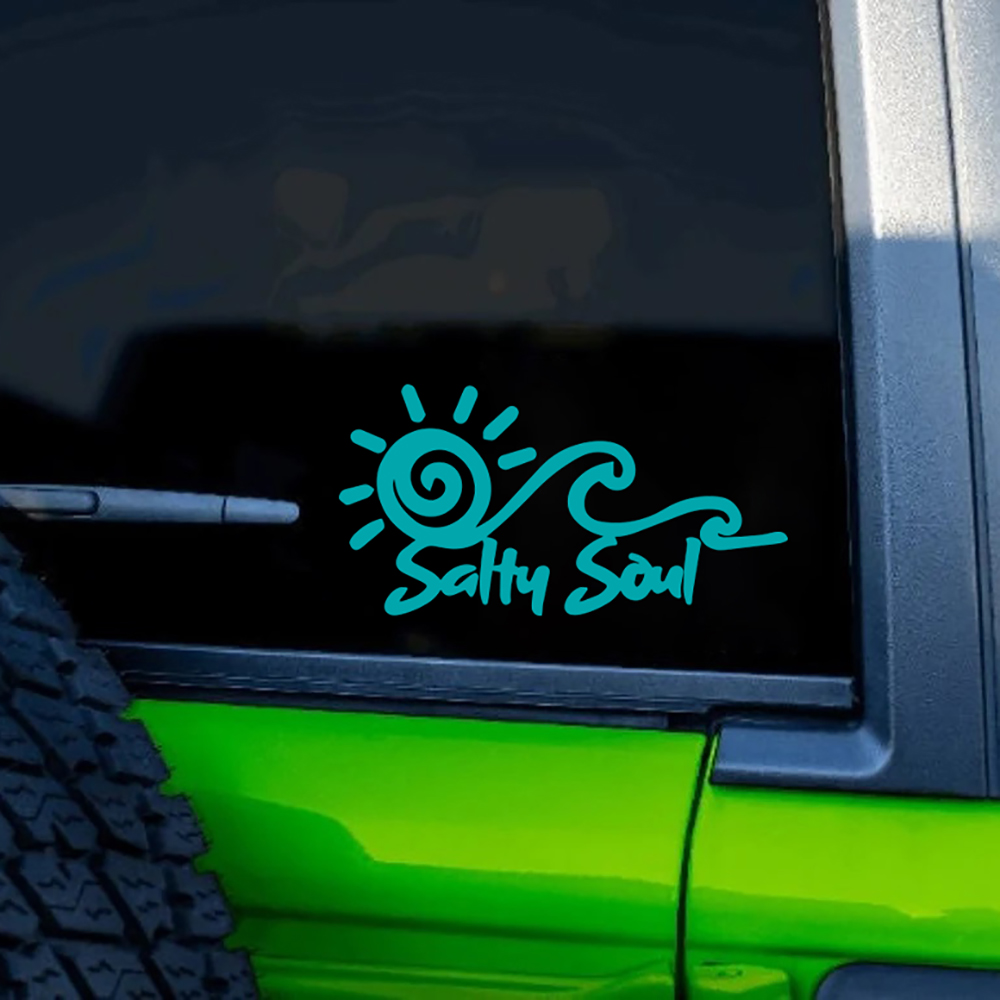 Salty Soul Vinyl Sticker, Sun  - Outdoor Adventure Words avaliação e preço